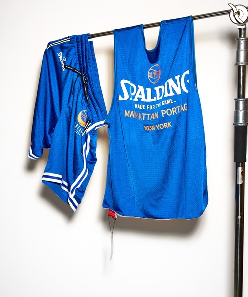 Manhattan Portage（マンハッタンポーテージ）の「【 Manhattan Portage / マンハッタンポーテージ × SPALDING / スポルディング 】コラボレーション メッシュ ショート パンツ 半ズボン 短パン Mesh Shorts SPALDING 24SS-MP-M573 MNF（その他パンツ・メンズ・ブラック/ブルー・M/L）」の3枚目の写真