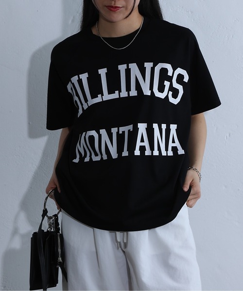 COLONY 2139(コロニートゥーワンスリーナイン)の「BIGカレッジラグランTシャツ(Tシャツ/カットソー・レディース・ホワイト/ブラック・FREE)」の2枚目の写真