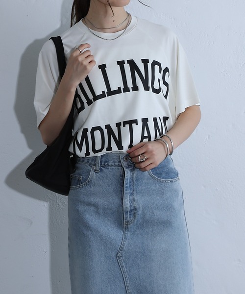 COLONY 2139(コロニートゥーワンスリーナイン)の「BIGカレッジラグランTシャツ(Tシャツ/カットソー・レディース・ホワイト/ブラック・FREE)」の3枚目の写真