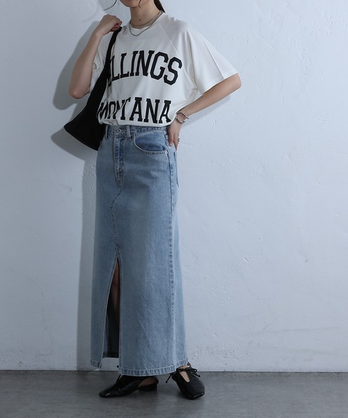 COLONY 2139(コロニートゥーワンスリーナイン)の「BIGカレッジラグランTシャツ(Tシャツ/カットソー・レディース・ホワイト/ブラック・FREE)」の7枚目の写真