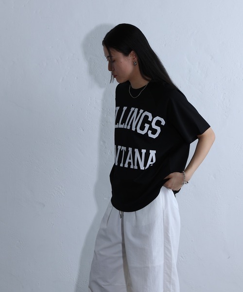COLONY 2139(コロニートゥーワンスリーナイン)の「BIGカレッジラグランTシャツ(Tシャツ/カットソー・レディース・ホワイト/ブラック・FREE)」の15枚目の写真