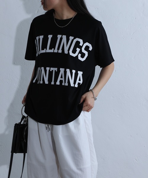 COLONY 2139(コロニートゥーワンスリーナイン)の「BIGカレッジラグランTシャツ(Tシャツ/カットソー・レディース・ホワイト/ブラック・FREE)」の11枚目の写真