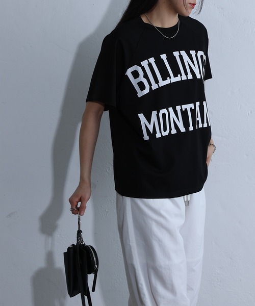 COLONY 2139(コロニートゥーワンスリーナイン)の「BIGカレッジラグランTシャツ(Tシャツ/カットソー・レディース・ホワイト/ブラック・FREE)」の12枚目の写真