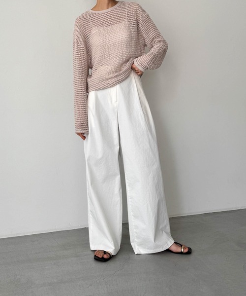 CANAL JEAN（キャナルジーン）の「El mar　メッシュサマーニット（ニット/セーター・レディース・ベージュ/ホワイト/ブラック・ONE SIZE）」の12枚目の写真