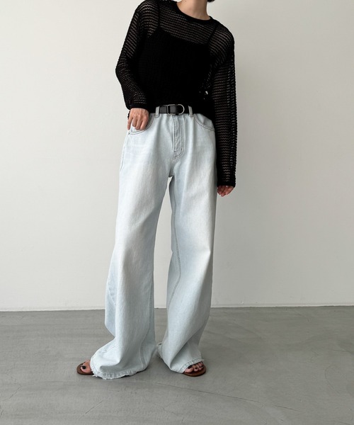 CANAL JEAN（キャナルジーン）の「El mar　メッシュサマーニット（ニット/セーター・レディース・ベージュ/ホワイト/ブラック・ONE SIZE）」の9枚目の写真