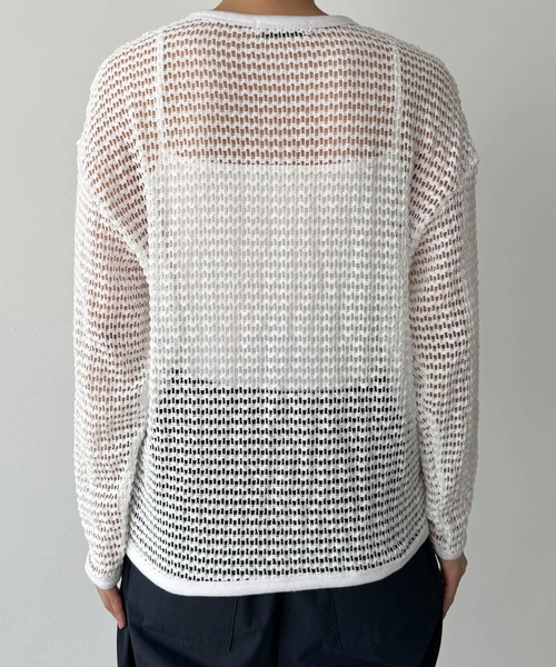 CANAL JEAN（キャナルジーン）の「El mar　メッシュサマーニット（ニット/セーター・レディース・ベージュ/ホワイト/ブラック・ONE SIZE）」の15枚目の写真