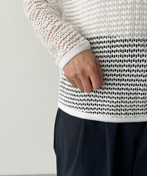 CANAL JEAN（キャナルジーン）の「El mar　メッシュサマーニット（ニット/セーター・レディース・ベージュ/ホワイト/ブラック・ONE SIZE）」の17枚目の写真