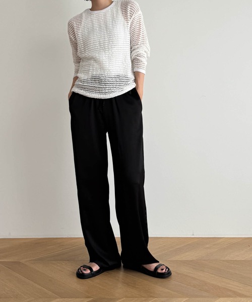 CANAL JEAN（キャナルジーン）の「El mar　メッシュサマーニット（ニット/セーター・レディース・ベージュ/ホワイト/ブラック・ONE SIZE）」の21枚目の写真