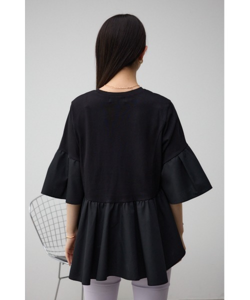 AZUL by moussy(アズールバイマウジー)の「袖フレアぺプラムカットトップス(Tシャツ/カットソー・レディース・ブルー/オフホワイト/ブラック・FREE)」の21枚目の写真