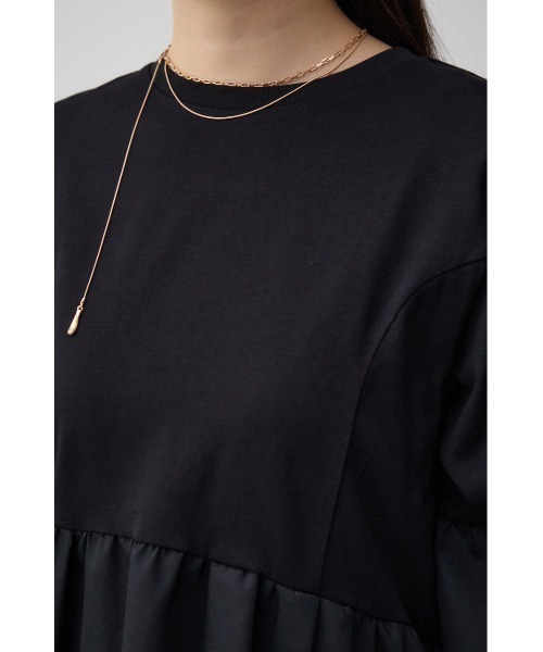 AZUL by moussy(アズールバイマウジー)の「袖フレアぺプラムカットトップス(Tシャツ/カットソー・レディース・ブルー/オフホワイト/ブラック・FREE)」の22枚目の写真