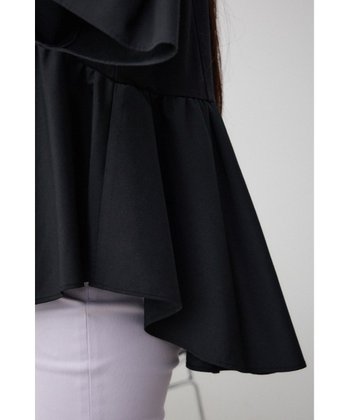 AZUL by moussy(アズールバイマウジー)の「袖フレアぺプラムカットトップス(Tシャツ/カットソー・レディース・ブルー/オフホワイト/ブラック・FREE)」の13枚目の写真