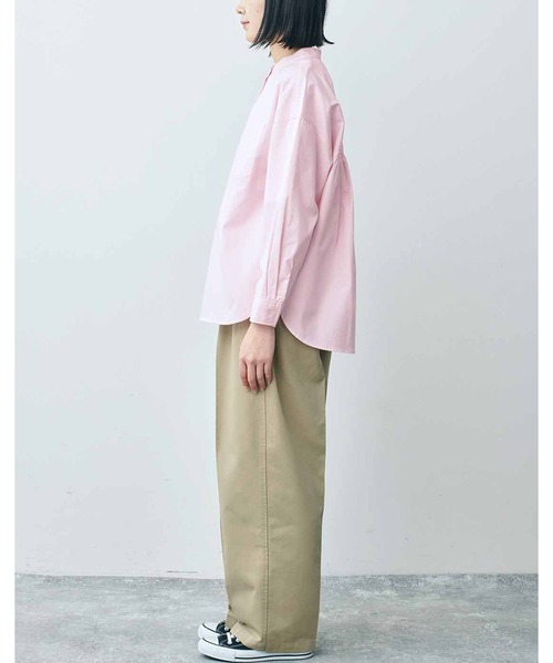 ＴＨＲＥＥ ＦＩＦＴＹ ＳＴＡＮＤＡＲＤ ライトピンクのスタンドカラーのシャツ（シャツ/ブラウス）｜THREE FIFTY STANDARD（スリーフィフティースタンダード）