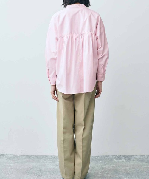 ＴＨＲＥＥ ＦＩＦＴＹ ＳＴＡＮＤＡＲＤ ライトピンクのスタンドカラーのシャツ（シャツ/ブラウス）｜THREE FIFTY STANDARD（スリーフィフティースタンダード）