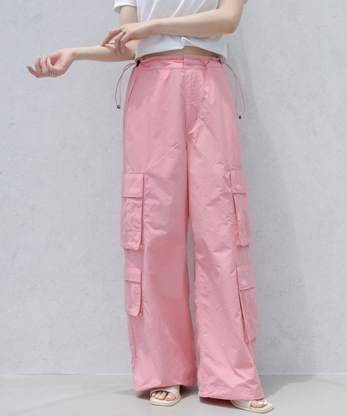 RAGEBLUE（レイジブルー）の「パラシュートナイロンカーゴパンツ（カーゴパンツ・レディース・ブラック/ホワイト/ピンク・FREE）」の3枚目の写真
