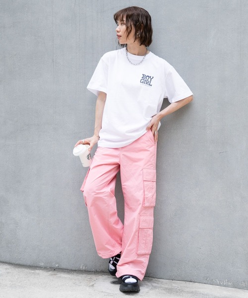 RAGEBLUE（レイジブルー）の「パラシュートナイロンカーゴパンツ（カーゴパンツ・レディース・ブラック/ホワイト/ピンク・FREE）」の12枚目の写真