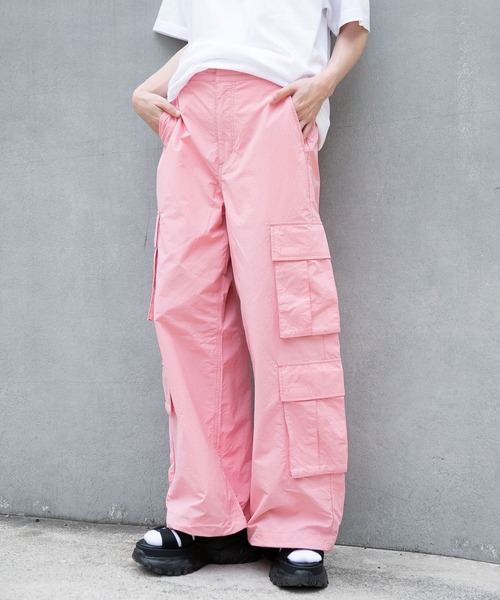 RAGEBLUE（レイジブルー）の「パラシュートナイロンカーゴパンツ（カーゴパンツ・レディース・ブラック/ホワイト/ピンク・FREE）」の13枚目の写真