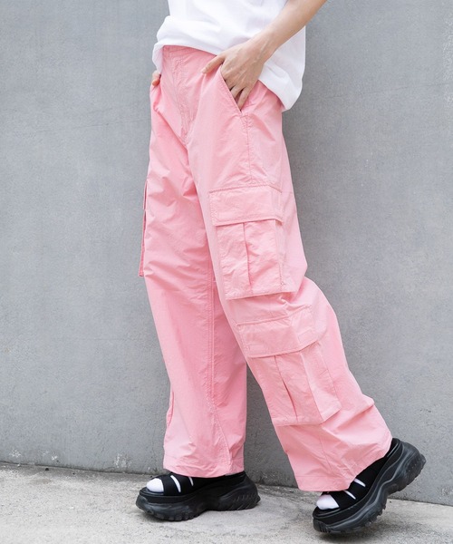 RAGEBLUE（レイジブルー）の「パラシュートナイロンカーゴパンツ（カーゴパンツ・レディース・ブラック/ホワイト/ピンク・FREE）」の14枚目の写真