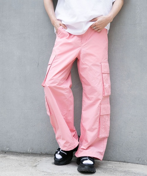 RAGEBLUE（レイジブルー）の「パラシュートナイロンカーゴパンツ（カーゴパンツ・レディース・ブラック/ホワイト/ピンク・FREE）」の16枚目の写真