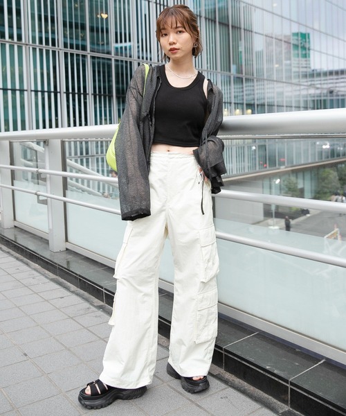 RAGEBLUE（レイジブルー）の「パラシュートナイロンカーゴパンツ（カーゴパンツ・レディース・ブラック/ホワイト/ピンク・FREE）」の5枚目の写真