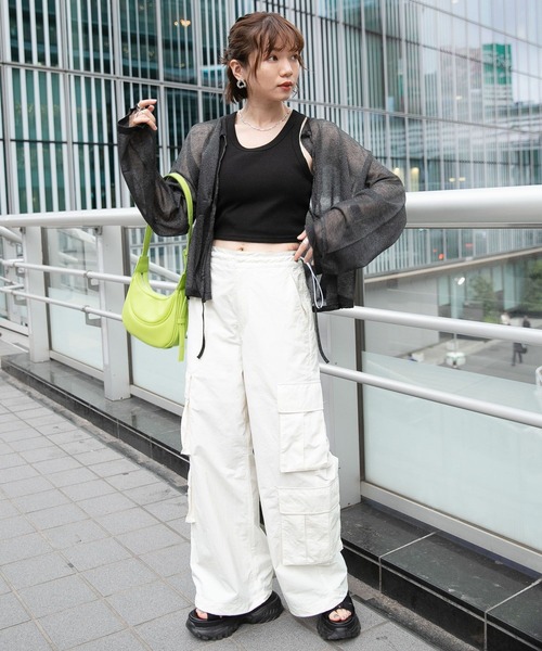 RAGEBLUE（レイジブルー）の「パラシュートナイロンカーゴパンツ（カーゴパンツ・レディース・ブラック/ホワイト/ピンク・FREE）」の6枚目の写真