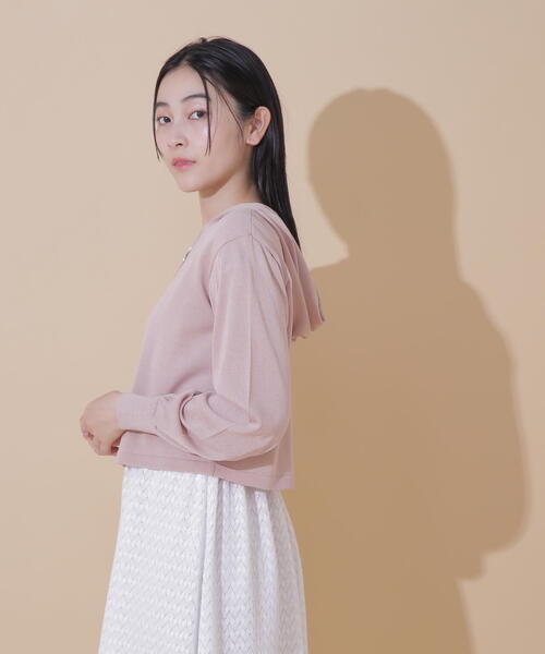 JILL by JILL STUART(ジルバイジルスチュアート)の「◇UV加工ロゴ刺しゅうニットパーカー(パーカー・レディース・ブラック/ピンク/ホワイト系その他・FREE)」の18枚目の写真