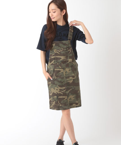SEVENDAYS=SUNDAY（セブンデイズサンデイ）の「ジャンパースカート（ジャンパースカート・レディース・オフホワイト/チャコールグレー/カモフラージュ/カーキ・LARGE/MEDIUM）」の4枚目の写真