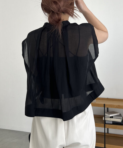 CAPRICIEUX LE'MAGE（カプリシューレマージュ）の「BOXシアーシャツ（シャツ/ブラウス・レディース・ブラック/ホワイト系その他/ピンク・FREE）」の17枚目の写真