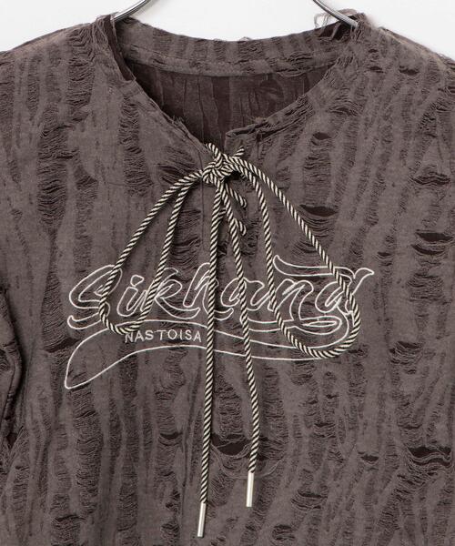 dispark(ディスパーク)の「DISPARK/ヴィンテージフロントレースアップT(Tシャツ/カットソー・レディース・グレー/ブラック・FREE)」の16枚目の写真