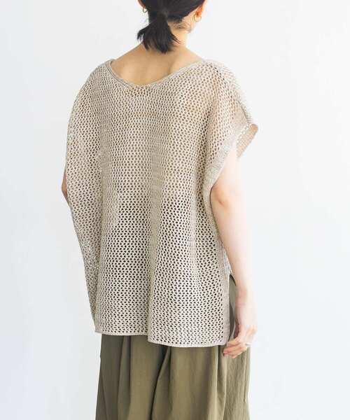 URBAN RESEARCH(アーバンリサーチ)の「メランジメッシュニット(ニット/セーター・レディース・チャコールグレー/ベージュ/グリーン・FREE)」の6枚目の写真