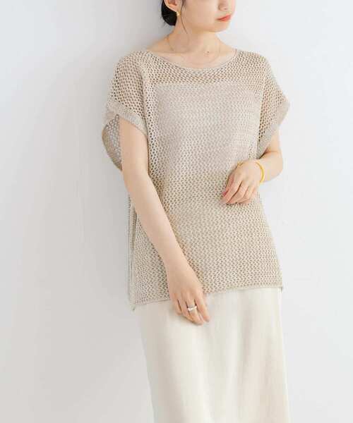 URBAN RESEARCH(アーバンリサーチ)の「メランジメッシュニット(ニット/セーター・レディース・チャコールグレー/ベージュ/グリーン・FREE)」の7枚目の写真