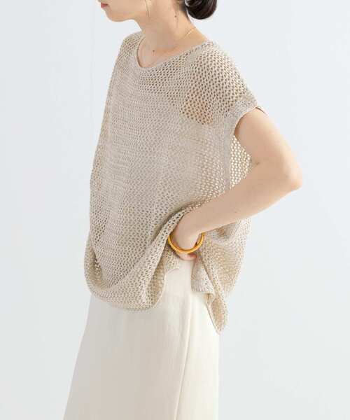 URBAN RESEARCH(アーバンリサーチ)の「メランジメッシュニット(ニット/セーター・レディース・チャコールグレー/ベージュ/グリーン・FREE)」の8枚目の写真