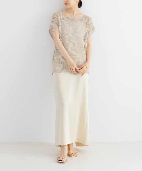 URBAN RESEARCH(アーバンリサーチ)の「メランジメッシュニット(ニット/セーター・レディース・チャコールグレー/ベージュ/グリーン・FREE)」の10枚目の写真