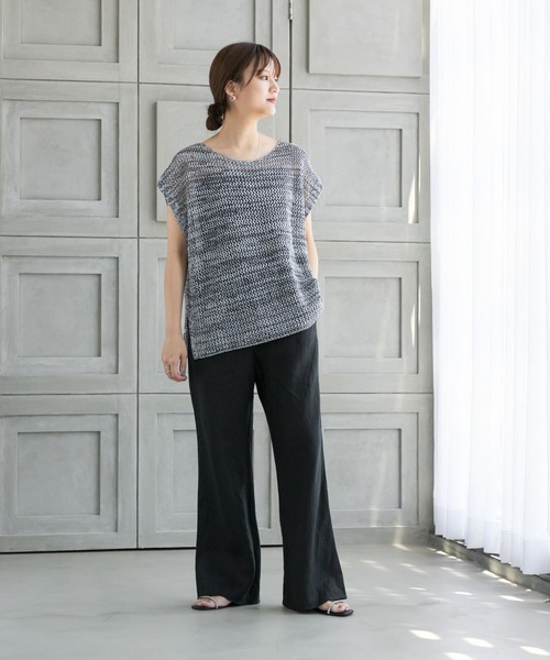 URBAN RESEARCH(アーバンリサーチ)の「メランジメッシュニット(ニット/セーター・レディース・チャコールグレー/ベージュ/グリーン・FREE)」の14枚目の写真