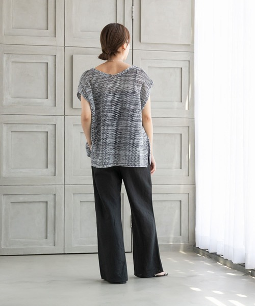 URBAN RESEARCH(アーバンリサーチ)の「メランジメッシュニット(ニット/セーター・レディース・チャコールグレー/ベージュ/グリーン・FREE)」の15枚目の写真