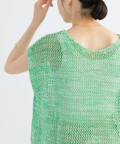 URBAN RESEARCH(アーバンリサーチ)の「メランジメッシュニット(ニット/セーター・レディース・チャコールグレー/ベージュ/グリーン・FREE)」の18枚目の写真