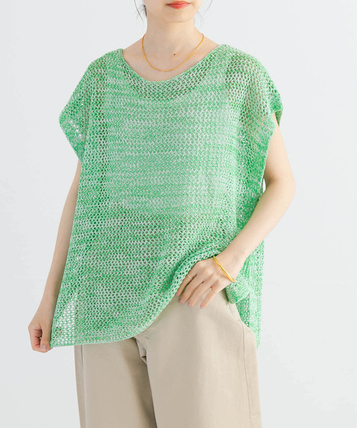 URBAN RESEARCH(アーバンリサーチ)の「メランジメッシュニット(ニット/セーター・レディース・チャコールグレー/ベージュ/グリーン・FREE)」の20枚目の写真