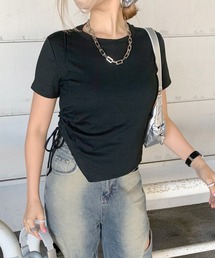 サイドドロスト裾アシメ半袖Tシャツ