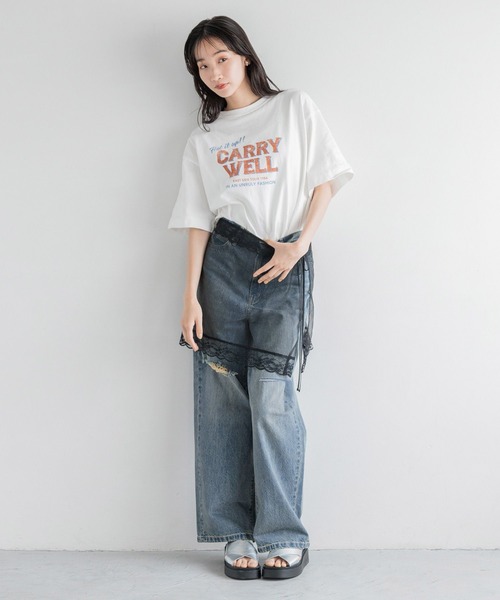 LOWRYS FARM（ローリーズファーム）の「レイヤードレースラップベルト 132605（ベルト・レディース・ブラック/ホワイト・FREE）」の3枚目の写真