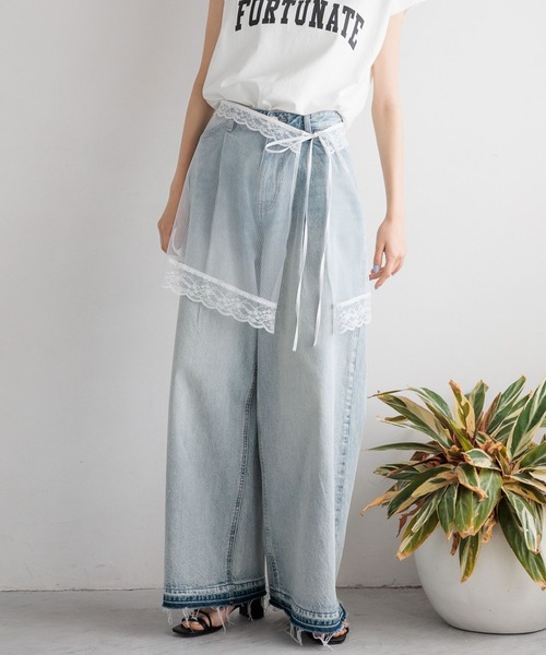 LOWRYS FARM（ローリーズファーム）の「レイヤードレースラップベルト 132605（ベルト・レディース・ブラック/ホワイト・FREE）」の6枚目の写真