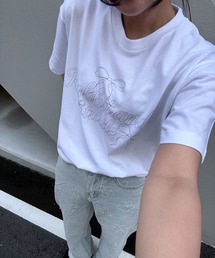 リボンガーリー半袖Tシャツ