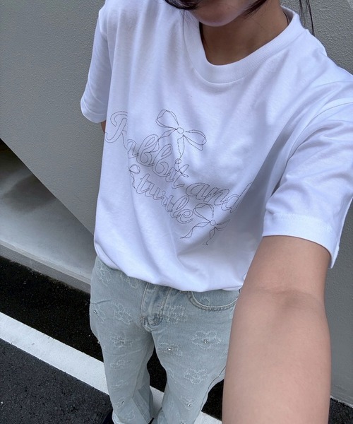 セール】リボンガーリー半袖Tシャツ（Tシャツ/カットソー）｜fiere