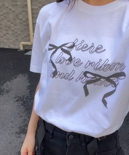 fiere(フィエール)の「リボンガーリー半袖Tシャツ(Tシャツ/カットソー・レディース・アイボリー/ホワイト/A・L/M/XL/SMALL/X-SMALL/MEDIUM)」の11枚目の写真