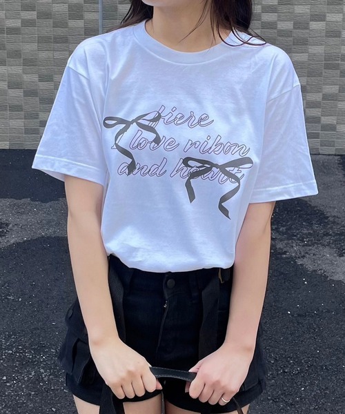fiere(フィエール)の「リボンガーリー半袖Tシャツ(Tシャツ/カットソー・レディース・アイボリー/ホワイト/A・L/M/XL/SMALL/X-SMALL/MEDIUM)」の12枚目の写真