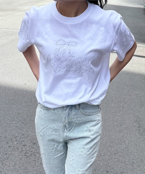 セール】リボンガーリー半袖Tシャツ（Tシャツ/カットソー