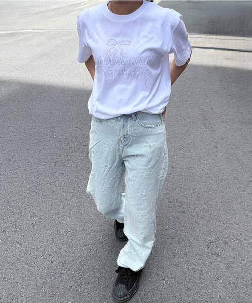 fiere(フィエール)の「リボンガーリー半袖Tシャツ(Tシャツ/カットソー・レディース・アイボリー/ホワイト/A・L/M/XL/SMALL/X-SMALL/MEDIUM)」の21枚目の写真