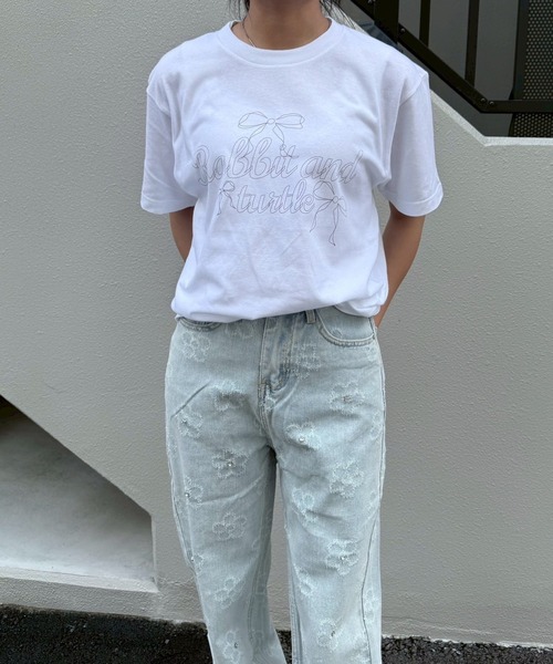 fiere(フィエール)の「リボンガーリー半袖Tシャツ(Tシャツ/カットソー・レディース・アイボリー/ホワイト/A・L/M/XL/SMALL/X-SMALL/MEDIUM)」の16枚目の写真