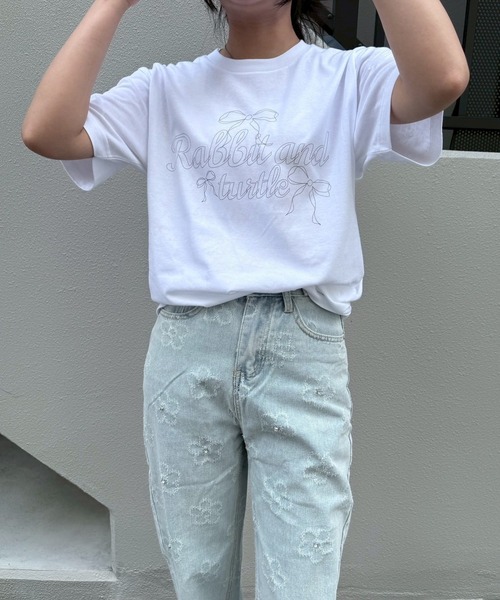 fiere(フィエール)の「リボンガーリー半袖Tシャツ(Tシャツ/カットソー・レディース・アイボリー/ホワイト/A・L/M/XL/SMALL/X-SMALL/MEDIUM)」の15枚目の写真