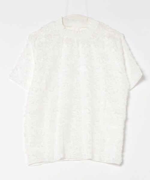 styiro(スタイロ)の「半袖花柄レースブラウス(Tシャツ/カットソー・レディース・ブラック/ホワイト・M/S)」の12枚目の写真