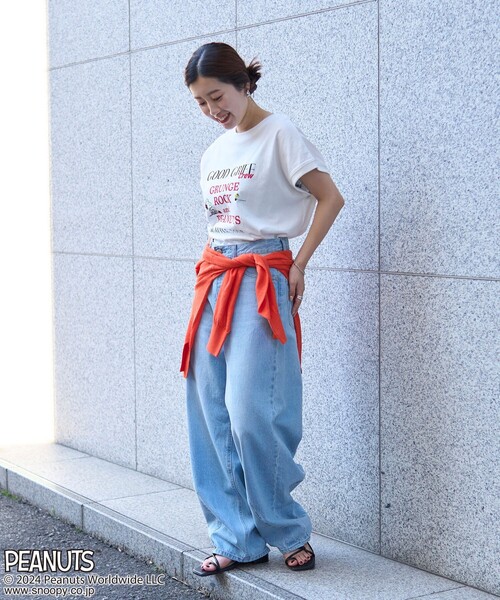 PEANUTS(ピーナッツ)の「PEANUTS(ピーナッツ)×coen フレンチスリーブプリントTシャツ(Tシャツ/カットソー・レディース・オフホワイト/ブラック/イエロー/その他1・M/L)」の6枚目の写真