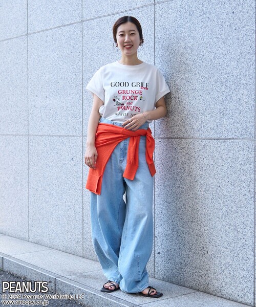 PEANUTS(ピーナッツ)の「PEANUTS(ピーナッツ)×coen フレンチスリーブプリントTシャツ(Tシャツ/カットソー・レディース・オフホワイト/ブラック/イエロー/その他1・M/L)」の10枚目の写真